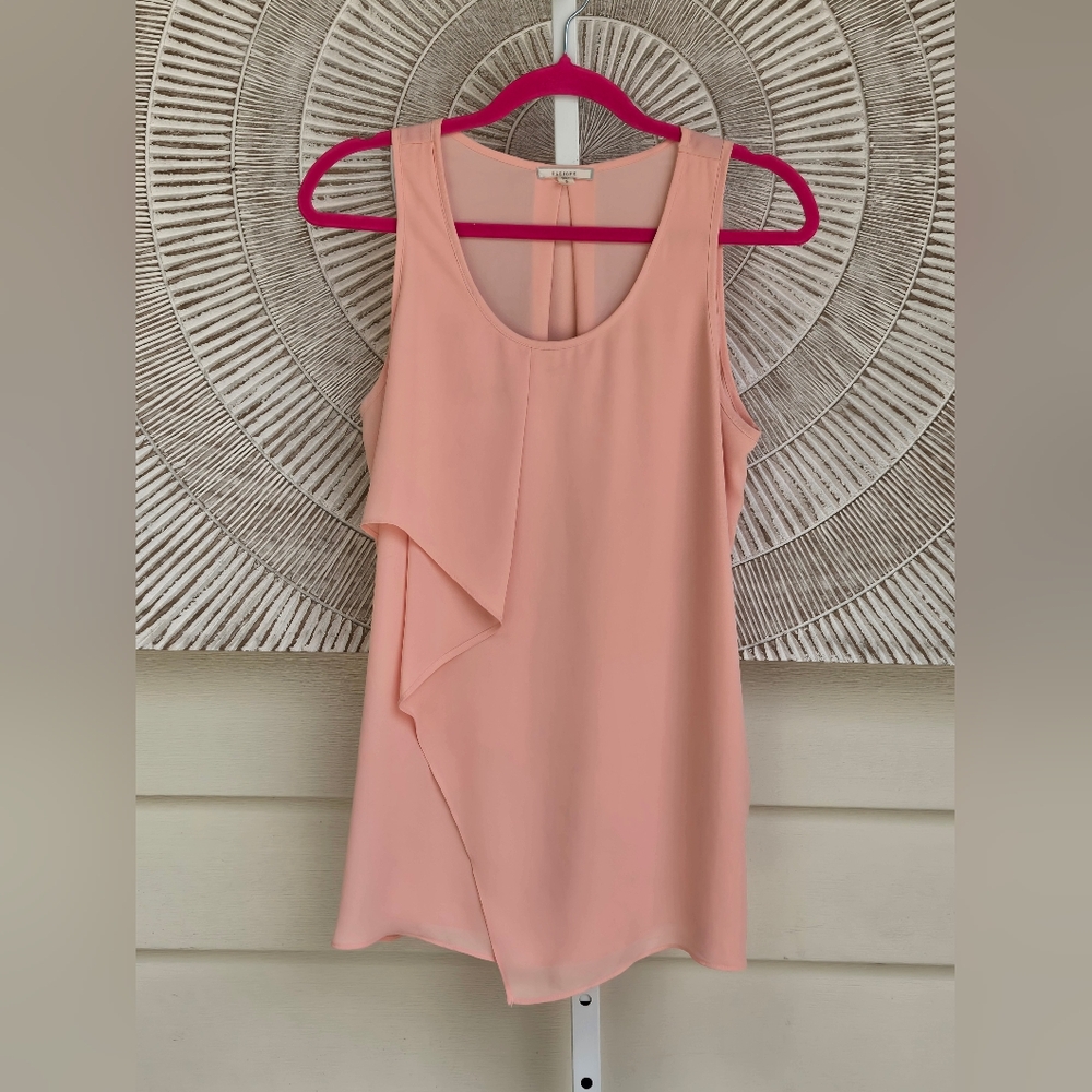 Pleione Peach Sleeveless Blouse Top Sz Small